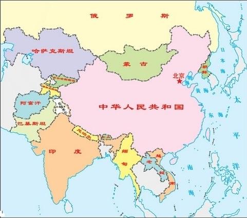 中国陆地边界与陆上邻国示意图(来源:国家测绘地理信息局地图技术审查